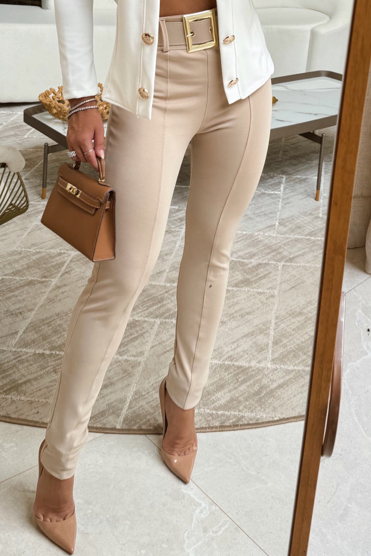 Pantalón  Tailored – Pantalón de Sastre con Cinturón y Hebilla