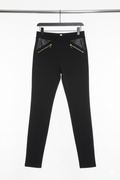 Pantalón Skinny Negro con Cierres Decorativos