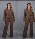 Set "Sierra" – Chaqueta Utility Crop y Pantalón Cargo de Talle Alto