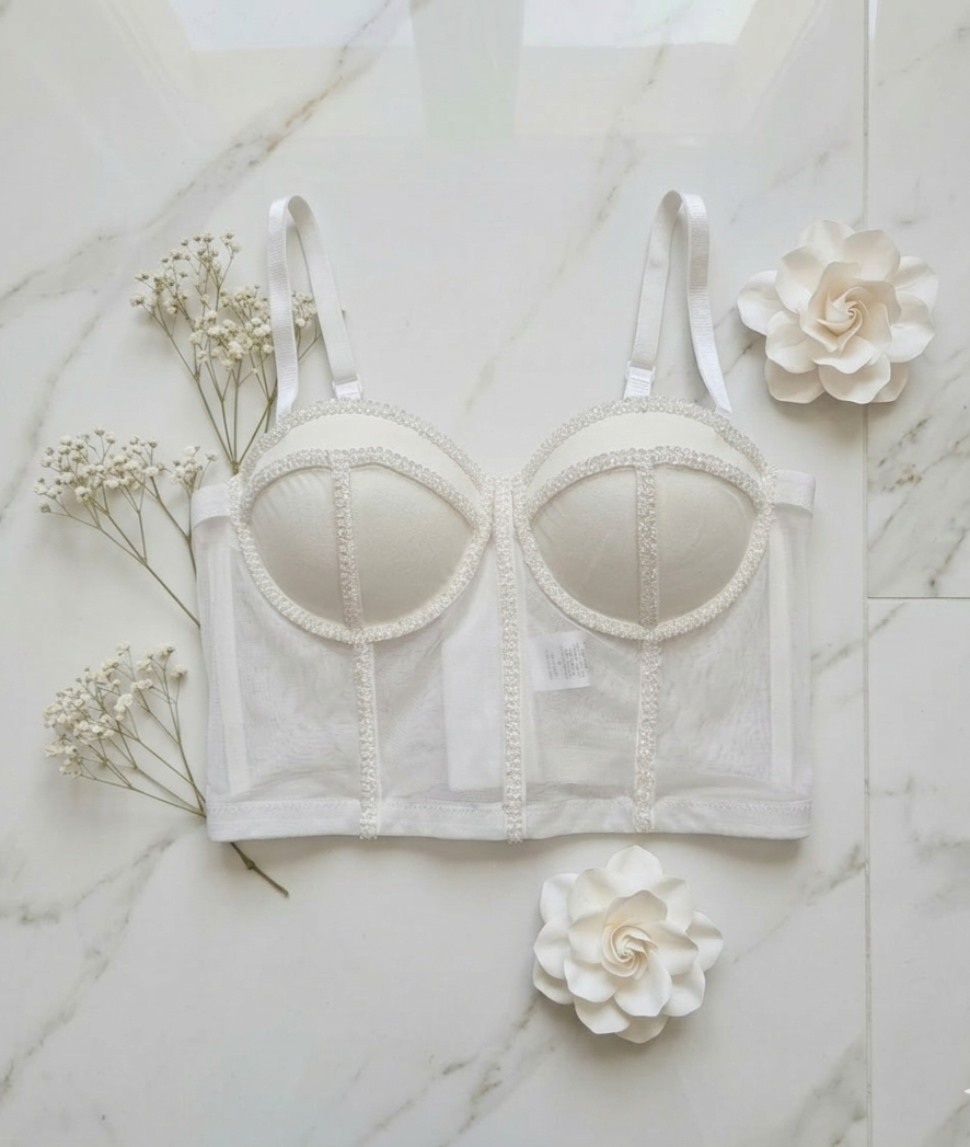 Corset "Crystal Bright" – Transparencias y Detalles de Cristal
