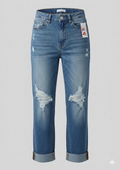 Jeans Straight Fit "Urban Destructed" con Doble Dobladillo