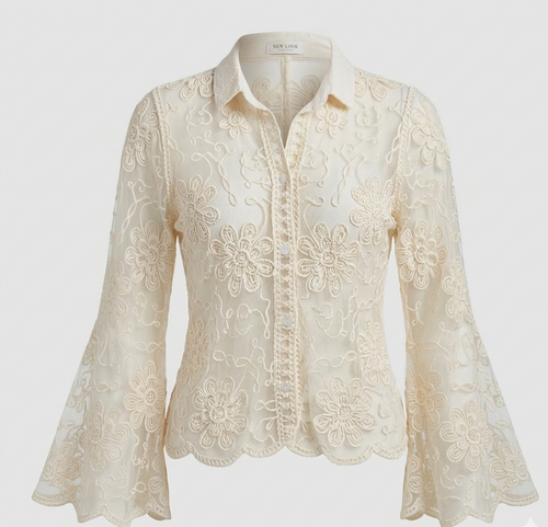 Blusa "Ivory Bloom" – Encaje Floral de Lujo