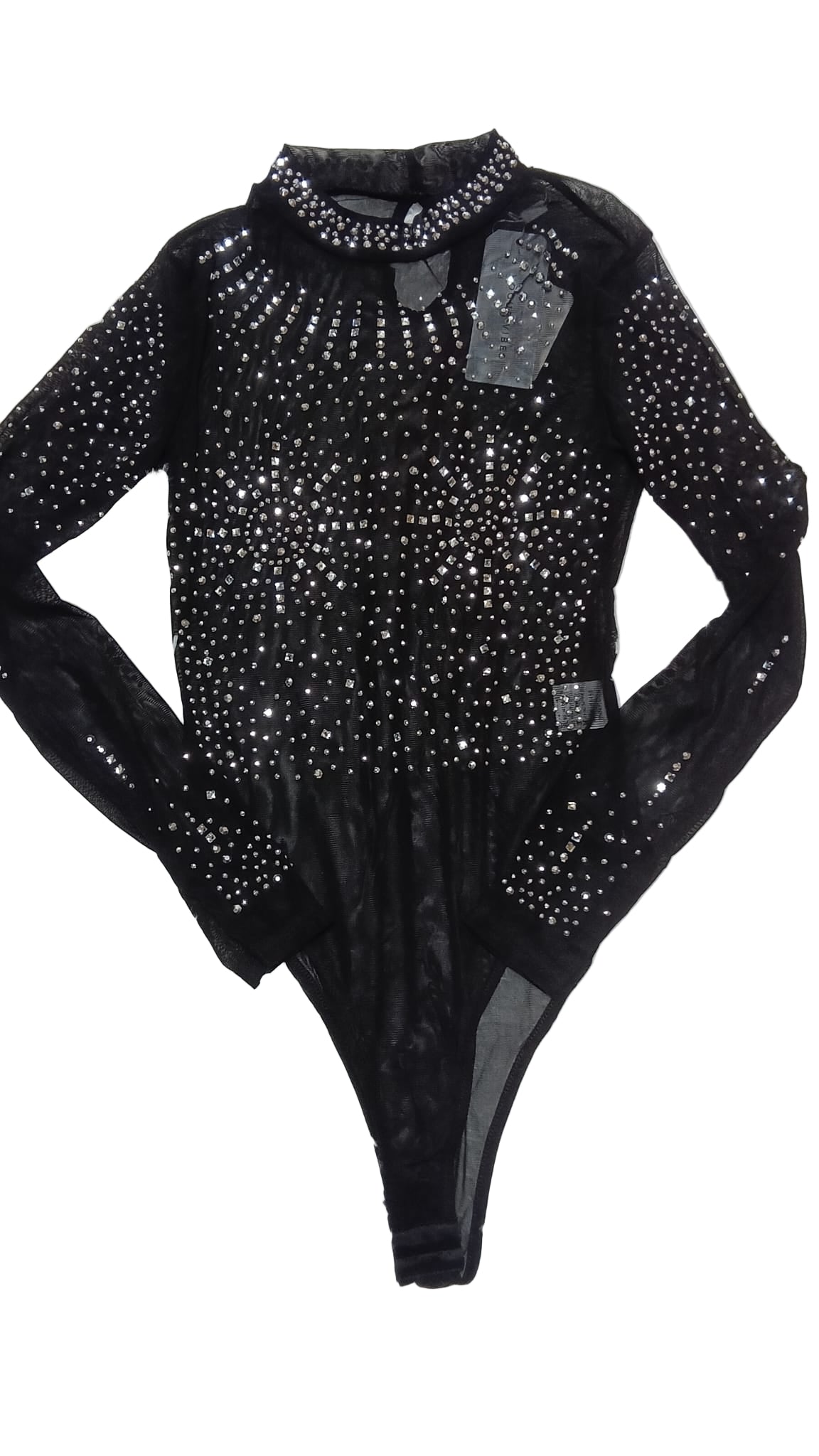 Black jeweled velvet open Black Style 931055