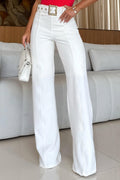 Pantalón de Vestir "Wide Leg" con Cinturón de Lujo