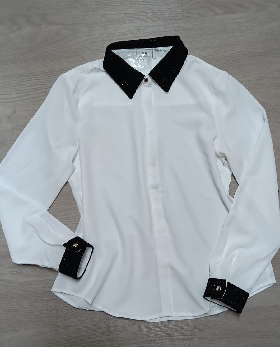 Blusa "Élise" Noir & Blanc