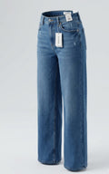 Jeans "Indigo Heritage" de Pernera Ancha con Efecto Desgastado