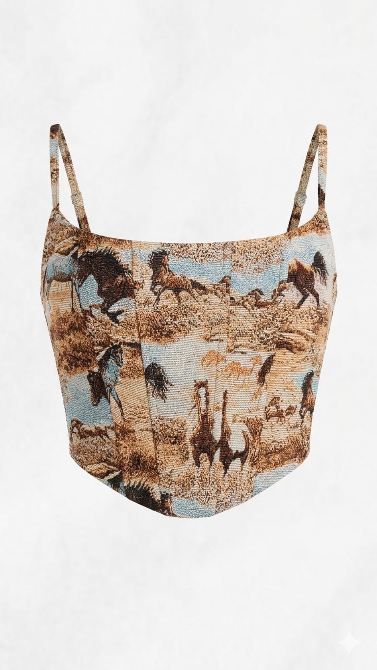 CORSET Tapiz "Wild Spirit" con Ajuste Posterior de Cintas