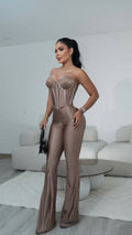 Set "Sculpt & Glow" – Corset Estructurado y Pantalón Flare