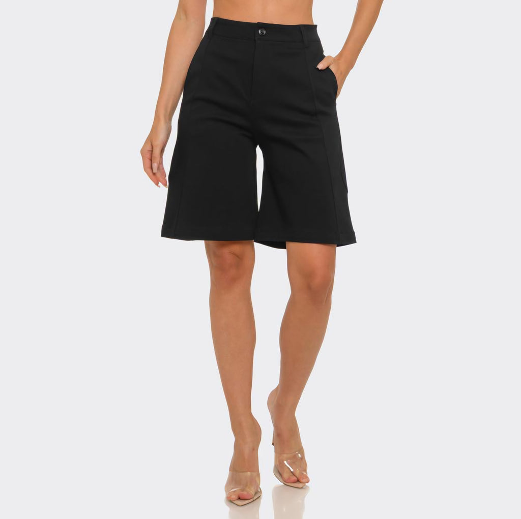 SHORT Bermuda Sastre de Tiro Alto y Corte Amplio