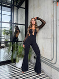 Enterizo en Lycra con Aberturas y Detalle Lace-Up