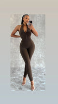 Enterizo "Ribbed Halter Zip