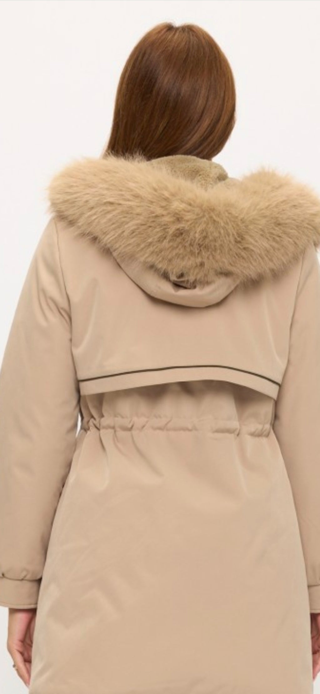 Abrigo Parka "Crimson Frost" con Capucha de Pelo Sintético