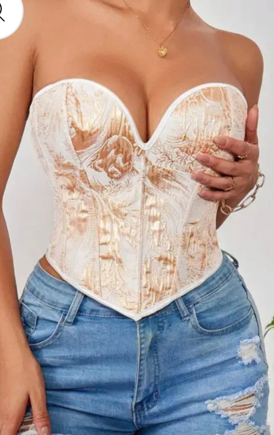 Corset de Gala "Imperial Gold" en Jacquard Brocado