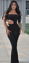 Enterizo "Goddess Cut-out" (Beige y Negro)