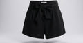 Short de Chifón Fluido de Tiro Alto con Pinzas