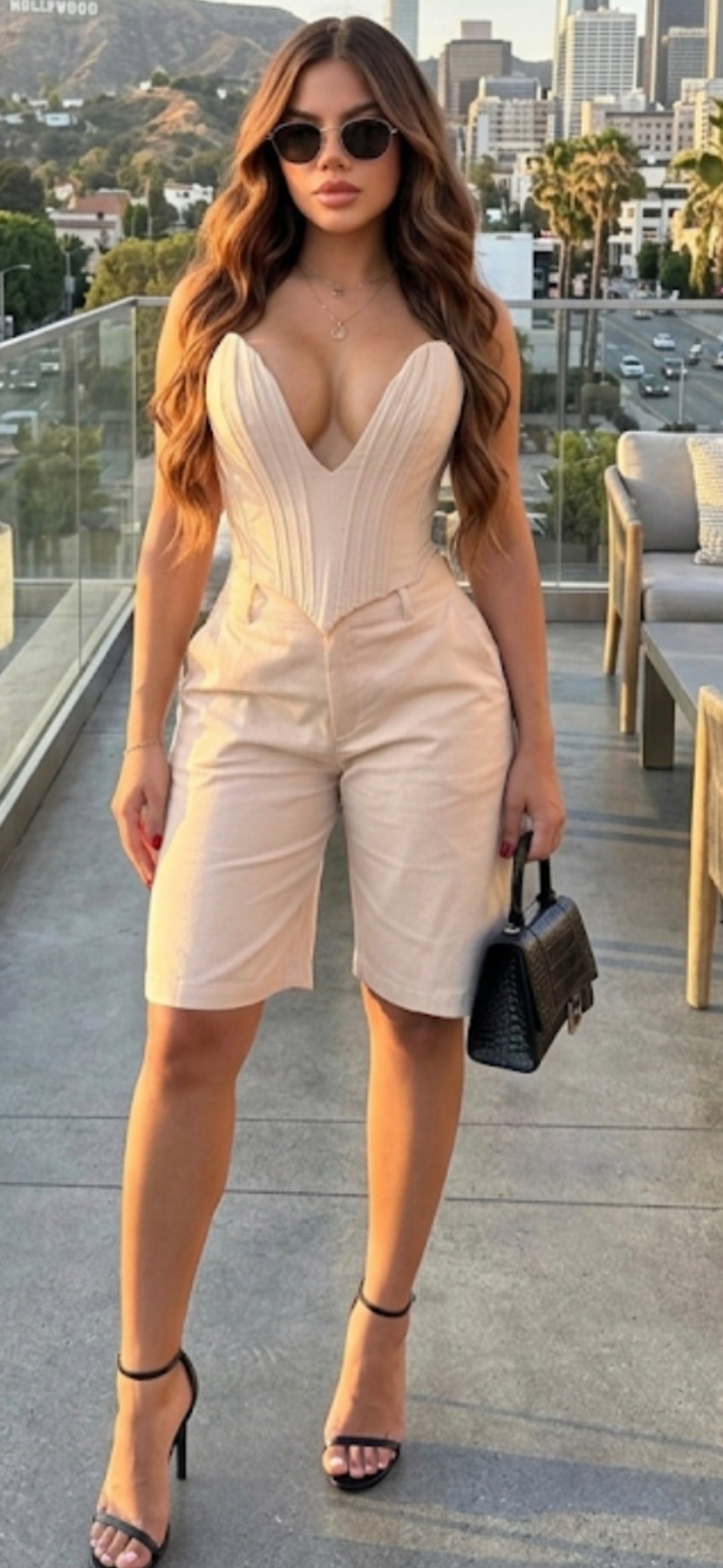 Conjunto Corset Estructurado y Bermuda: Sofisticación Versátil