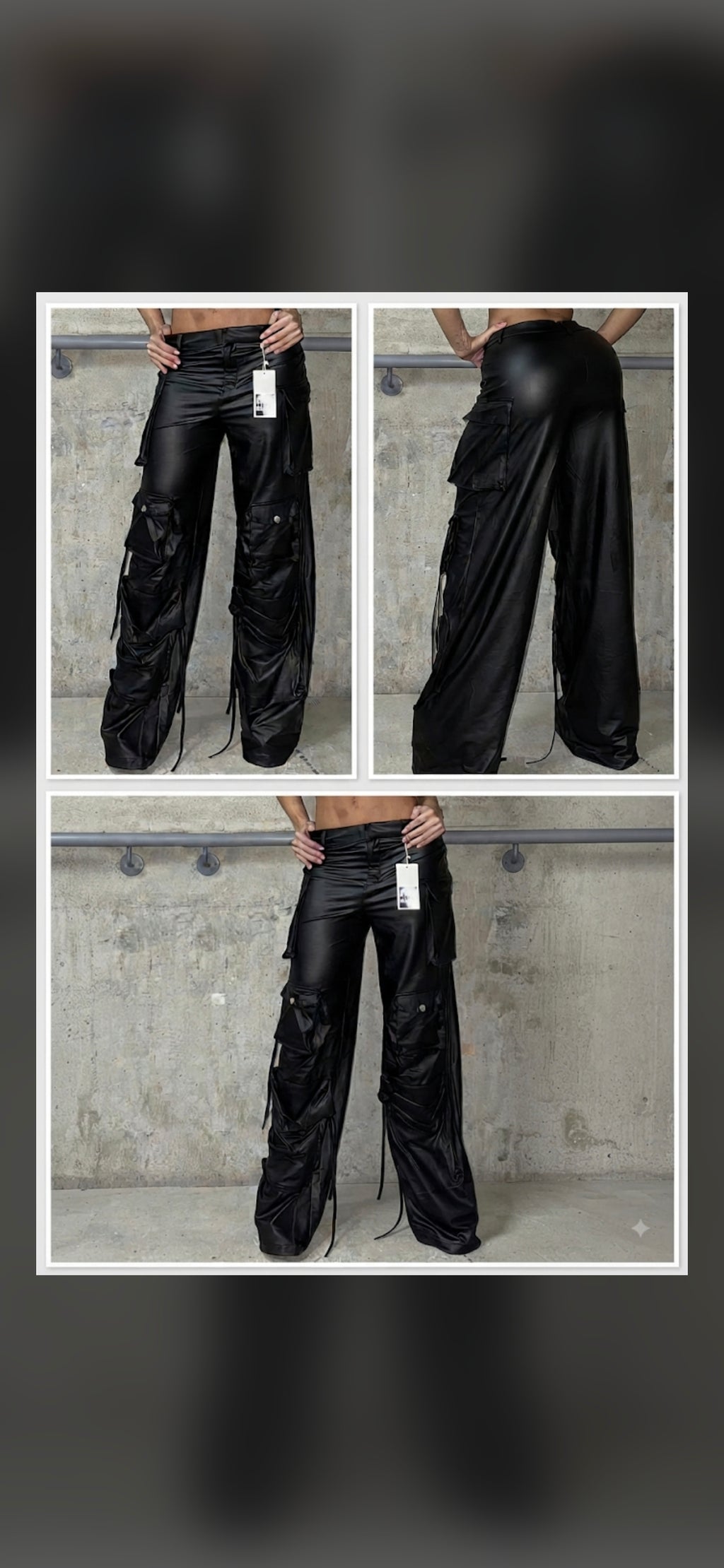 Pantalón Cargo Efecto Piel con Ajuste Regulable - Edición Especial